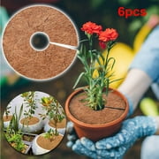 Gallickan 6 Pcs Coco Coir Mulch Mat for Plants, 7.87 Inch 100% Natural Coco Coir Cover, Sapling Trunk Protector, Weed Barrier for Root Protection for Indoor Outdoor, 7.87 Inches